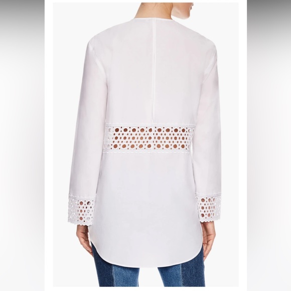 NWT Sandro Chairman Eyelet Lace-Inset Cotton Top - Picture 5 of 10